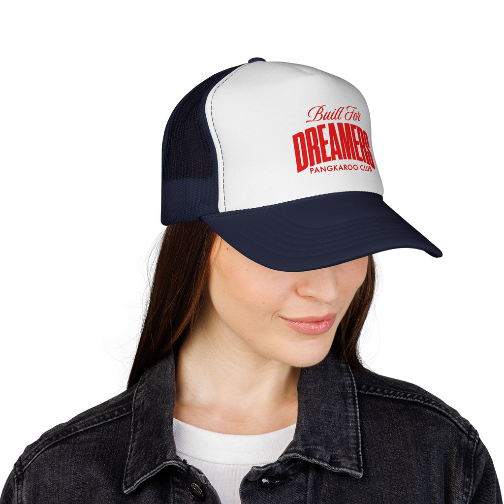 Built For Dreamers Trucker Cap | Retro Script Red Logo