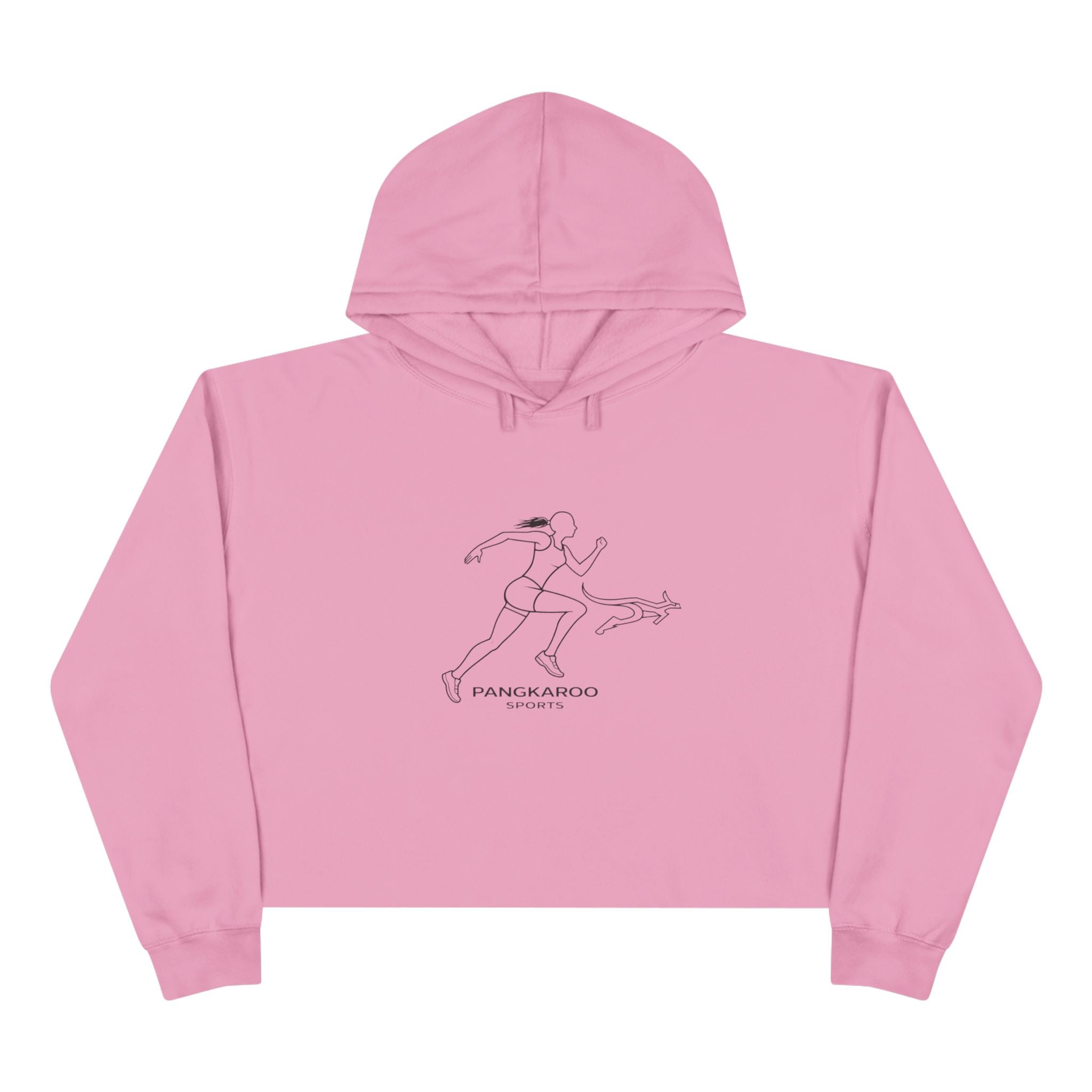 Crop Hoodie — Minimalist Pangkaroo Runner Graphic Crop Hoodie