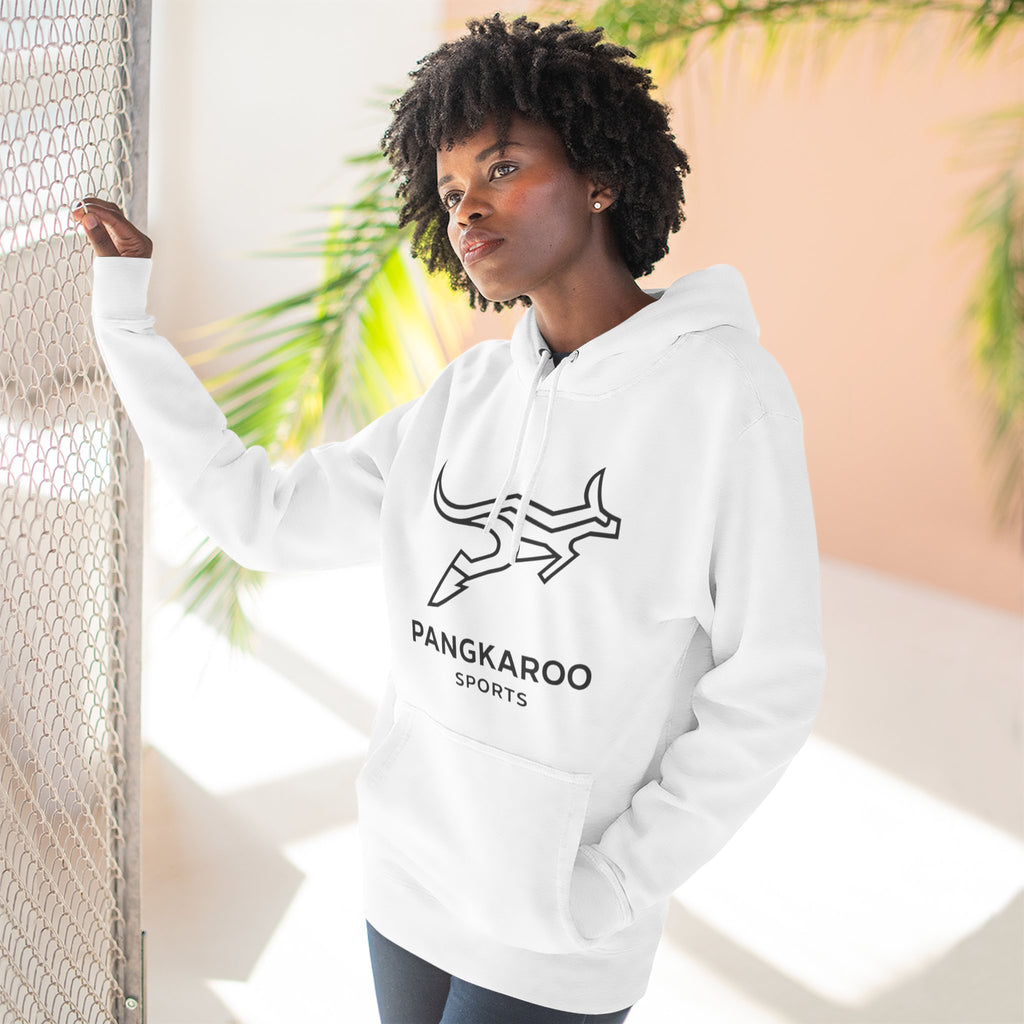 Pangkaroo Logo Hoodie — Minimalist Three-Panel Fleece Pullover