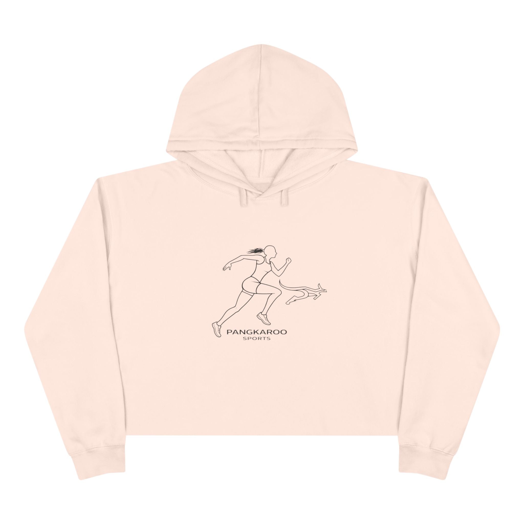 Crop Hoodie — Minimalist Pangkaroo Runner Graphic Crop Hoodie