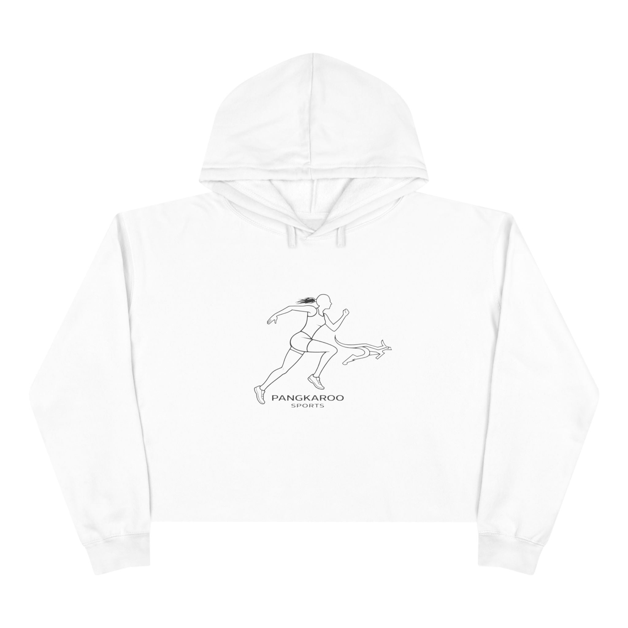 Crop Hoodie — Minimalist Pangkaroo Runner Graphic Crop Hoodie