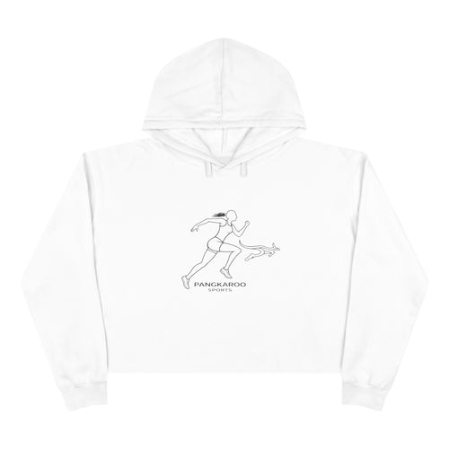 Crop Hoodie — Minimalist Pangkaroo Runner Graphic Crop Hoodie