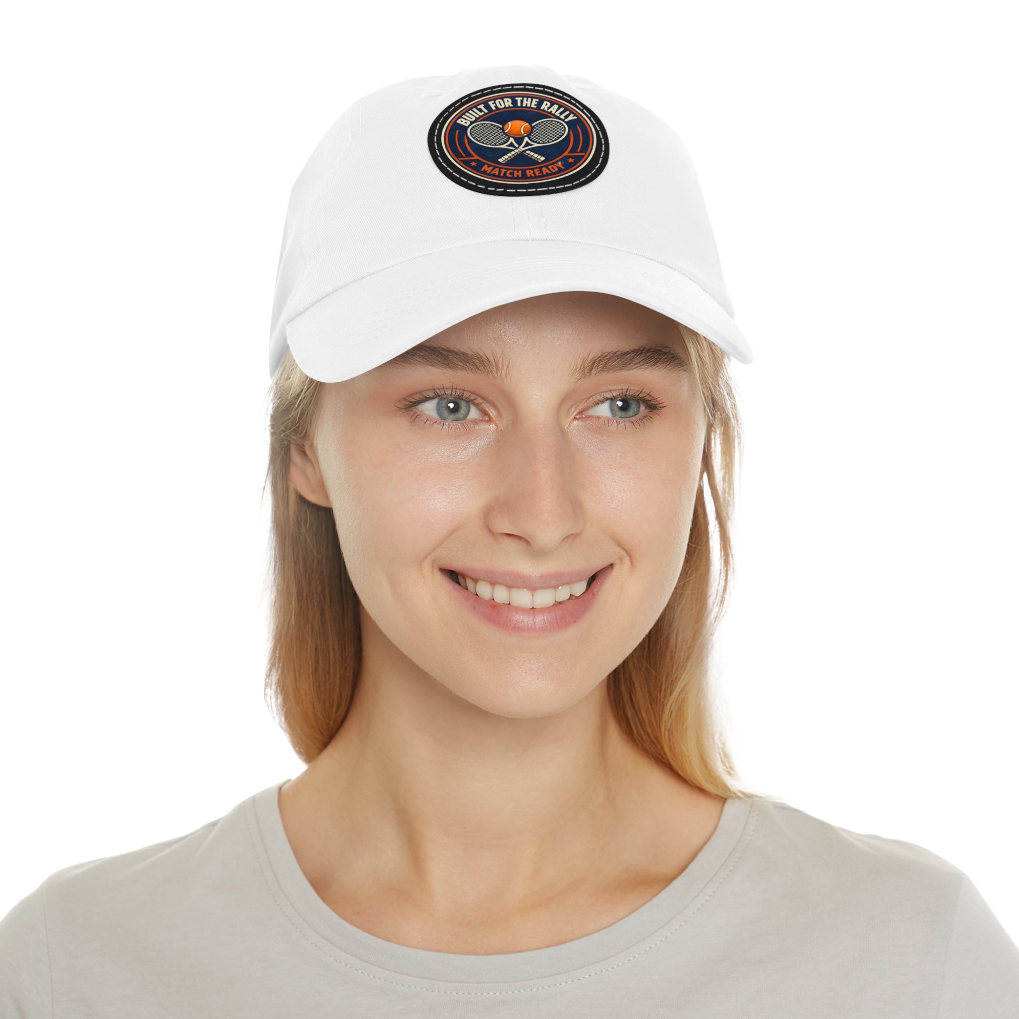 Tennis Dad Hat — "Built for the Rally" Leather Patch Cap