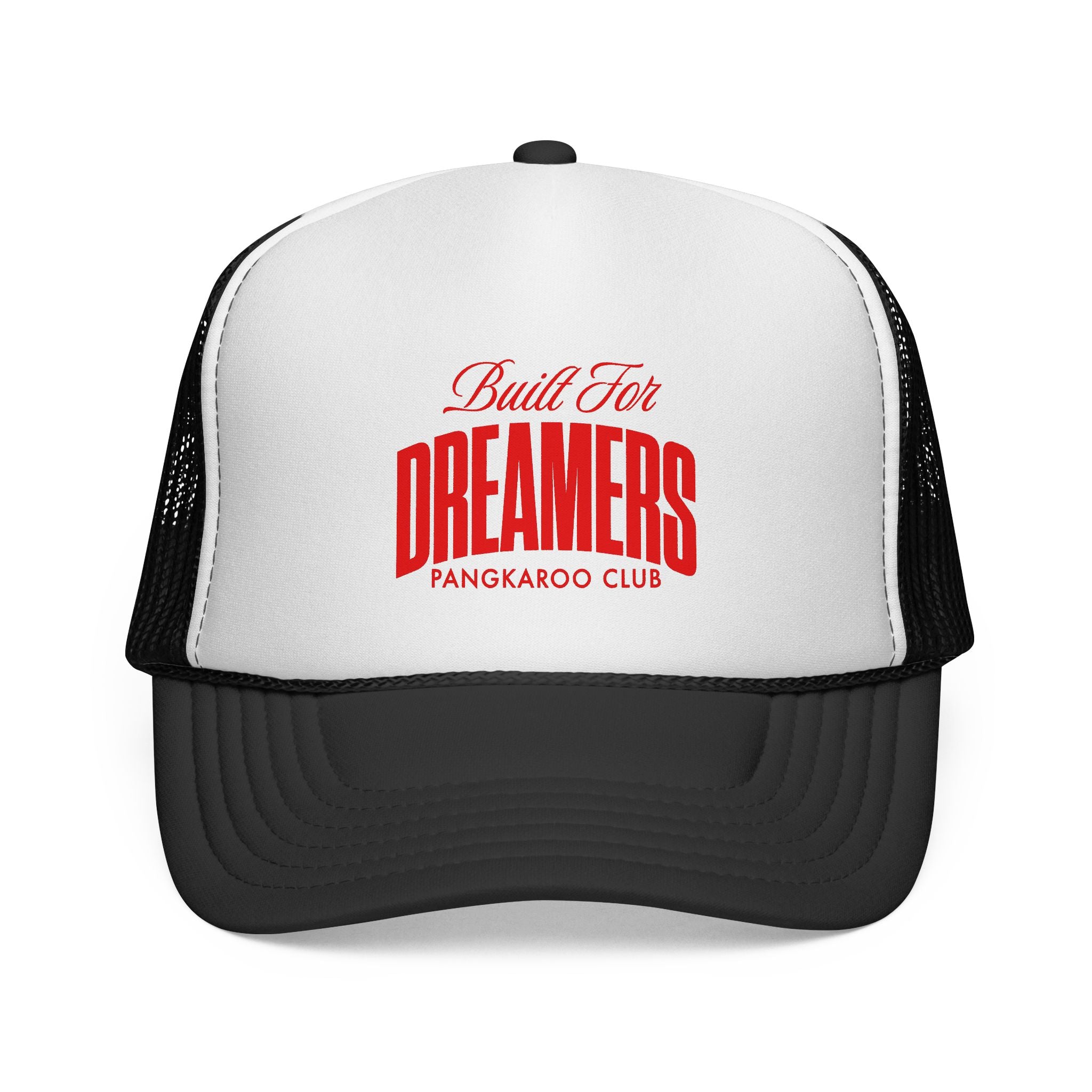 Built For Dreamers Trucker Cap | Retro Script Red Logo