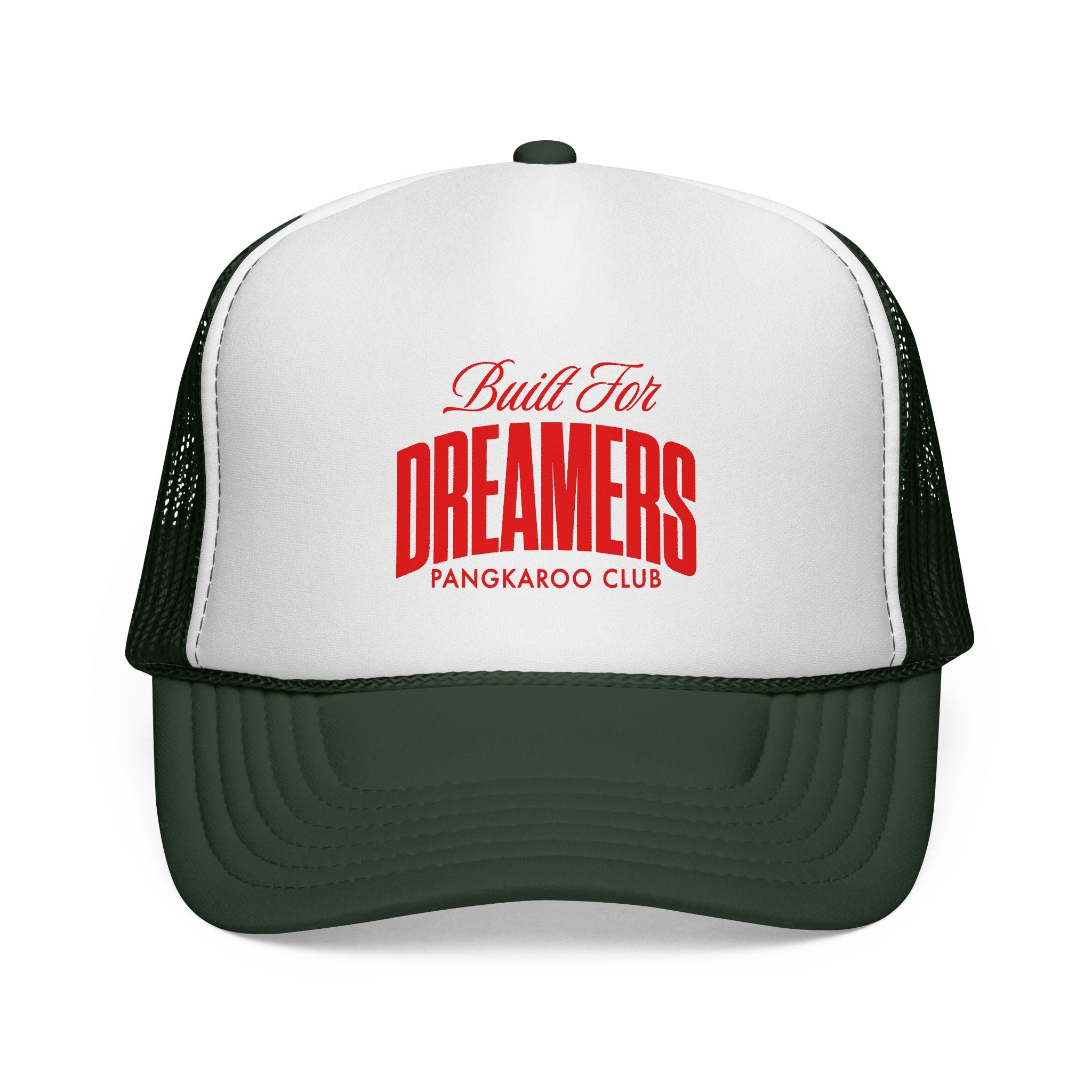 Built For Dreamers Trucker Cap | Retro Script Red Logo