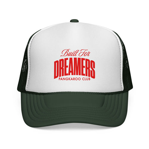 Built For Dreamers Trucker Cap | Retro Script Red Logo