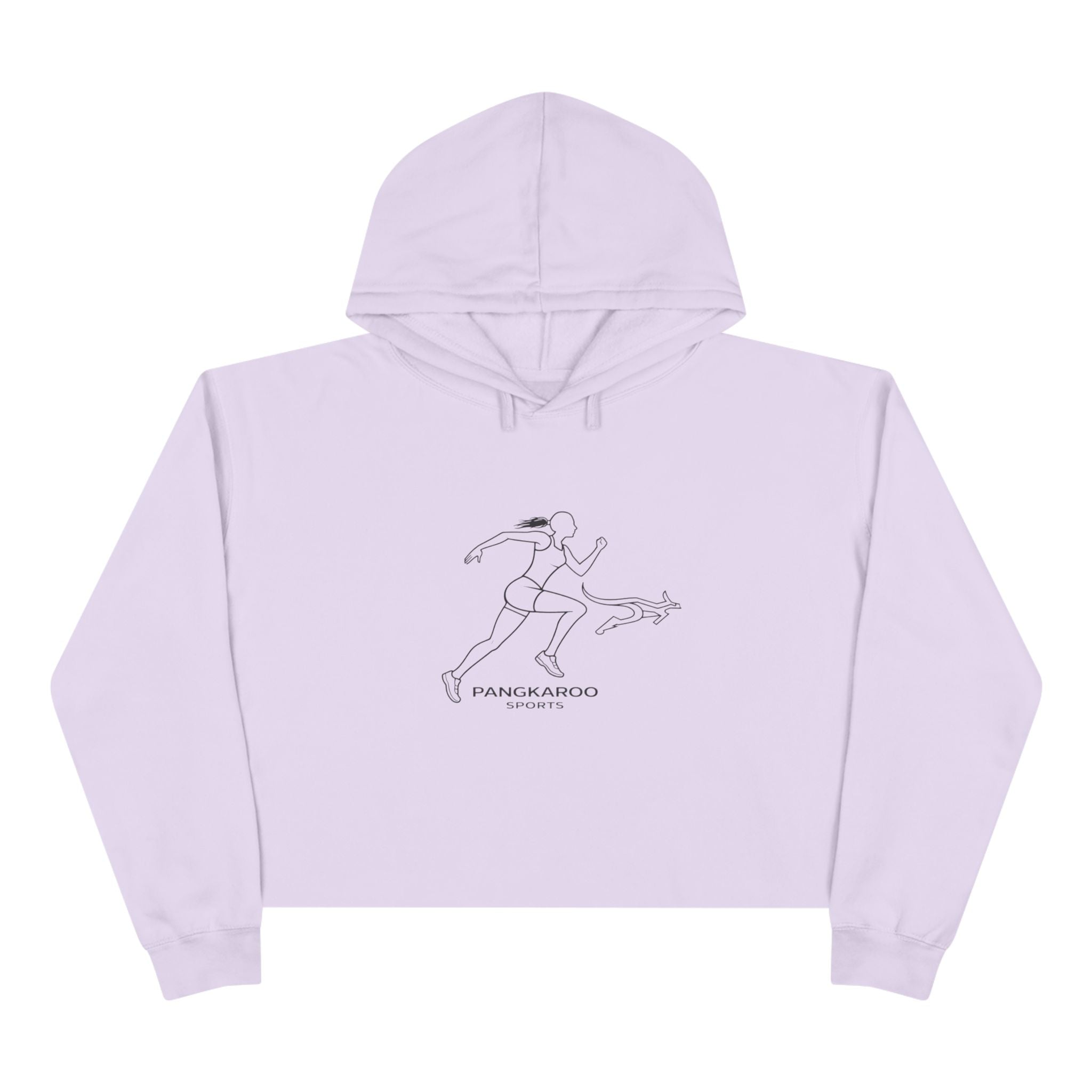 Crop Hoodie — Minimalist Pangkaroo Runner Graphic Crop Hoodie