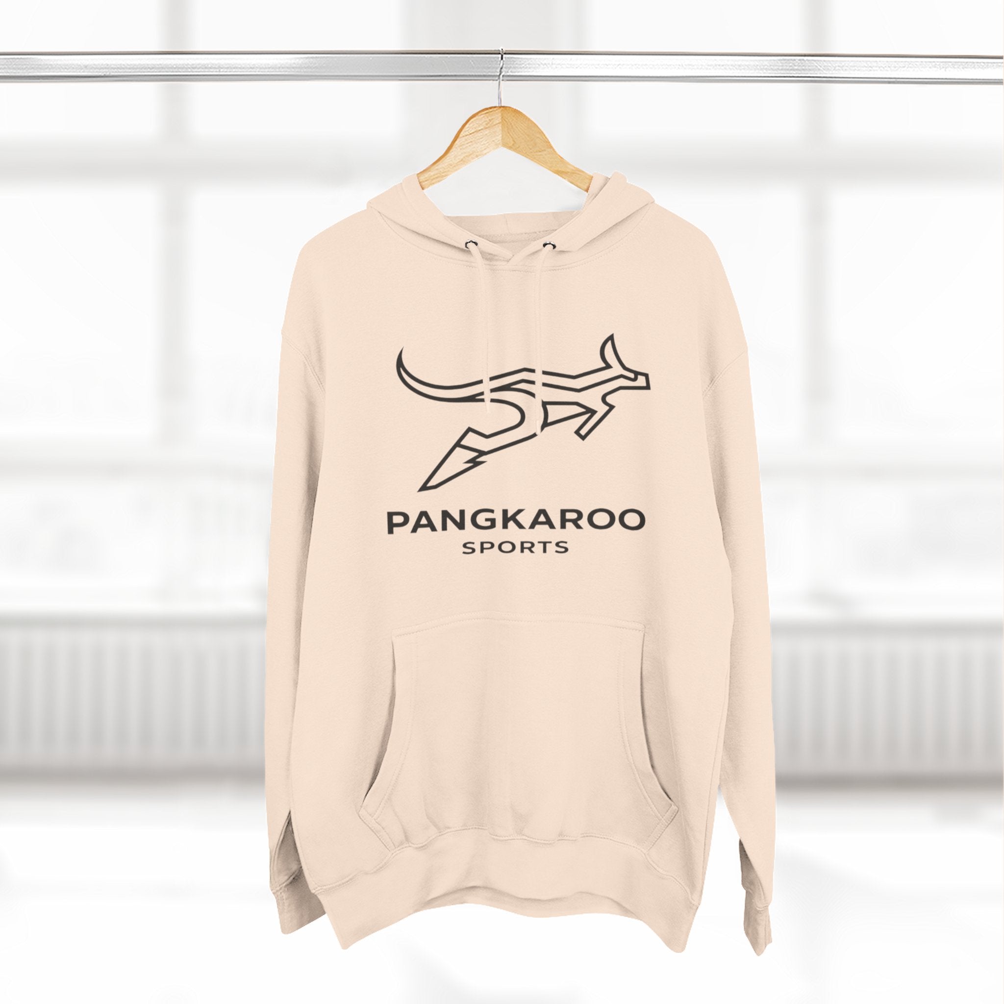 Pangkaroo Logo Hoodie — Minimalist Three-Panel Fleece Pullover