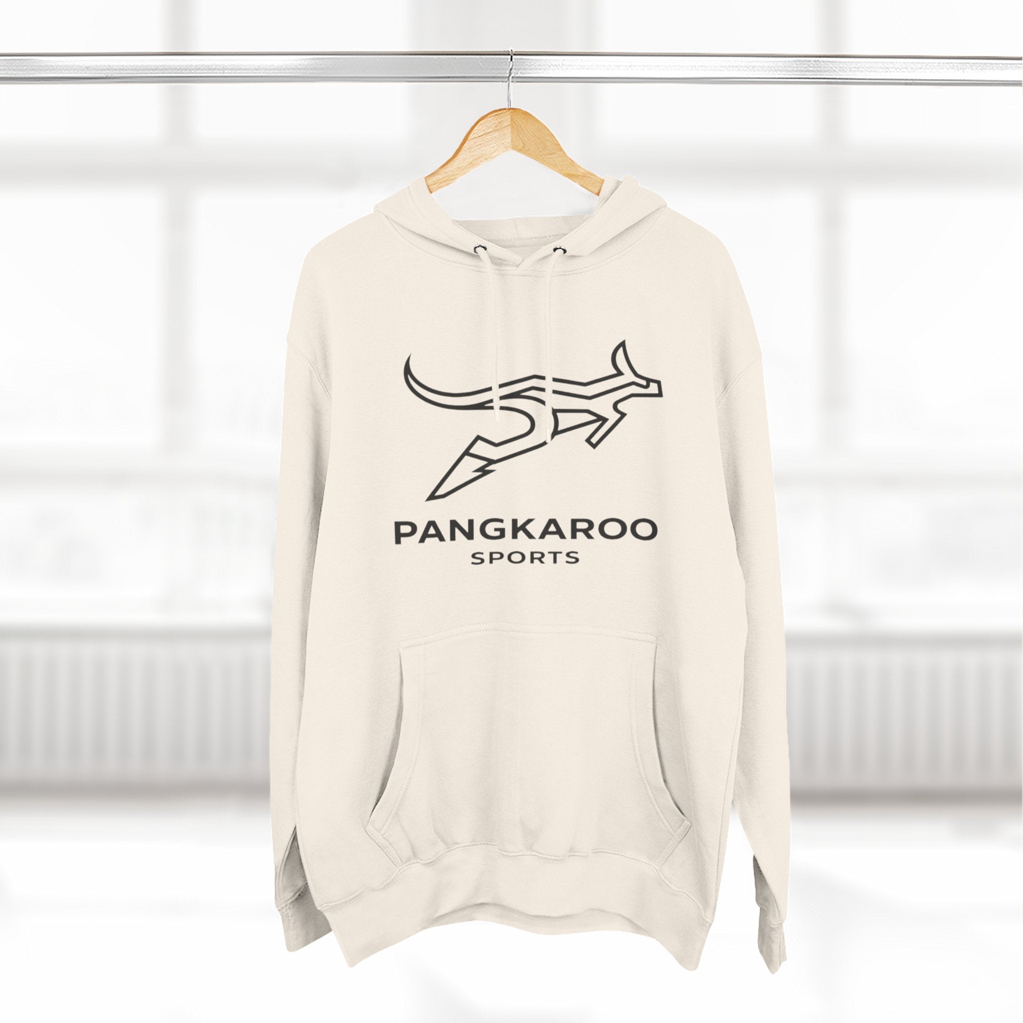 Pangkaroo Logo Hoodie — Minimalist Three-Panel Fleece Pullover