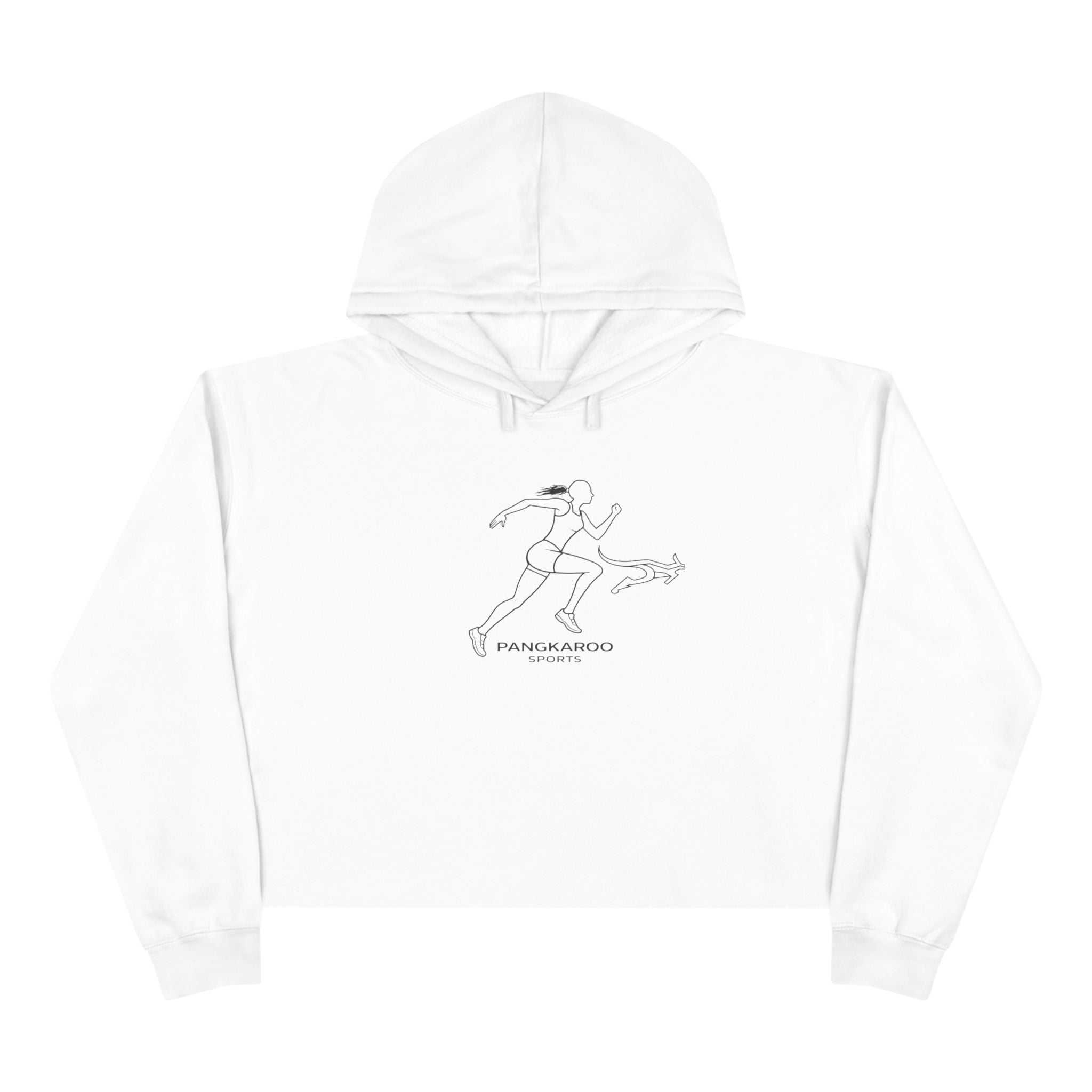 Crop Hoodie — Minimalist Pangkaroo Runner Graphic Crop Hoodie