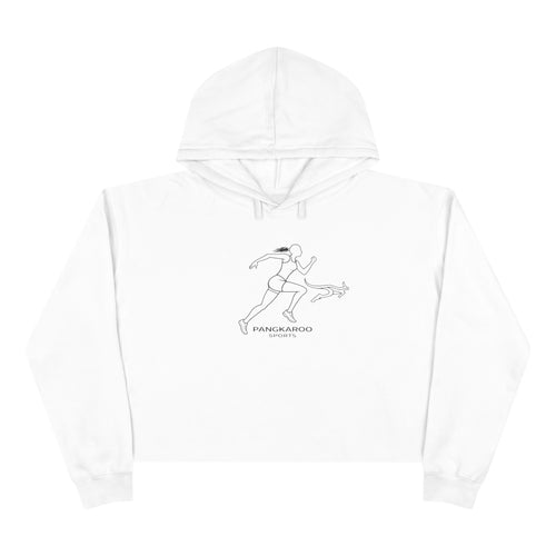 Crop Hoodie — Minimalist Pangkaroo Runner Graphic Crop Hoodie