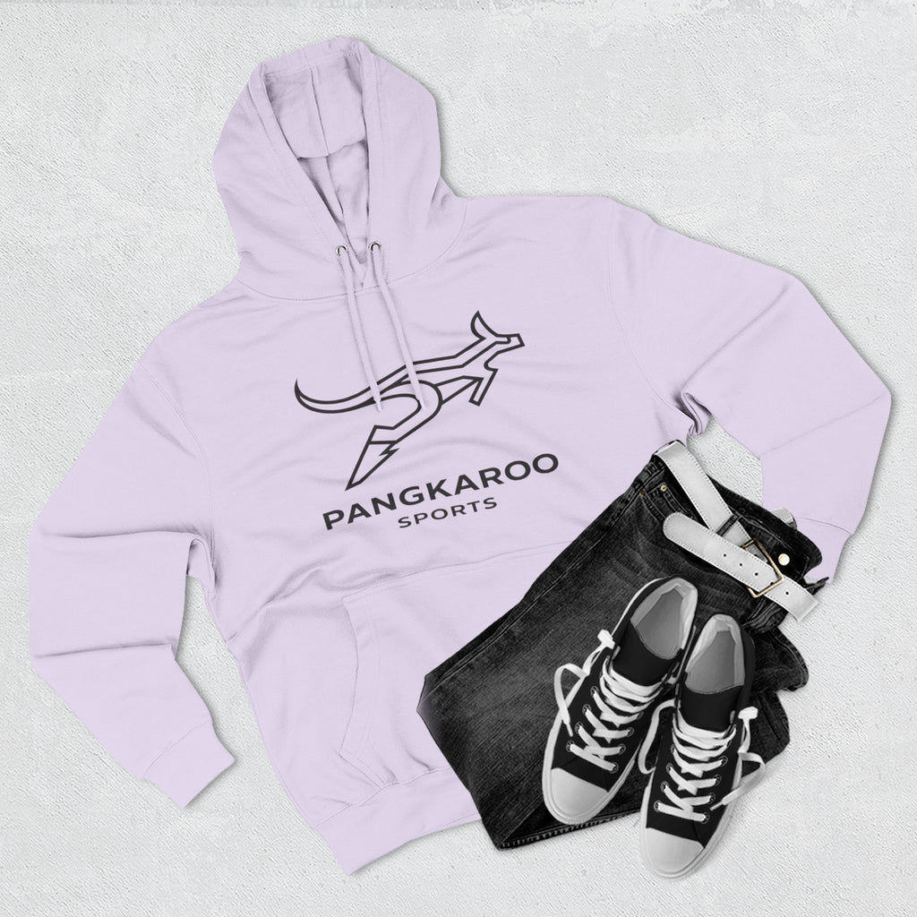Pangkaroo Logo Hoodie — Minimalist Three-Panel Fleece Pullover