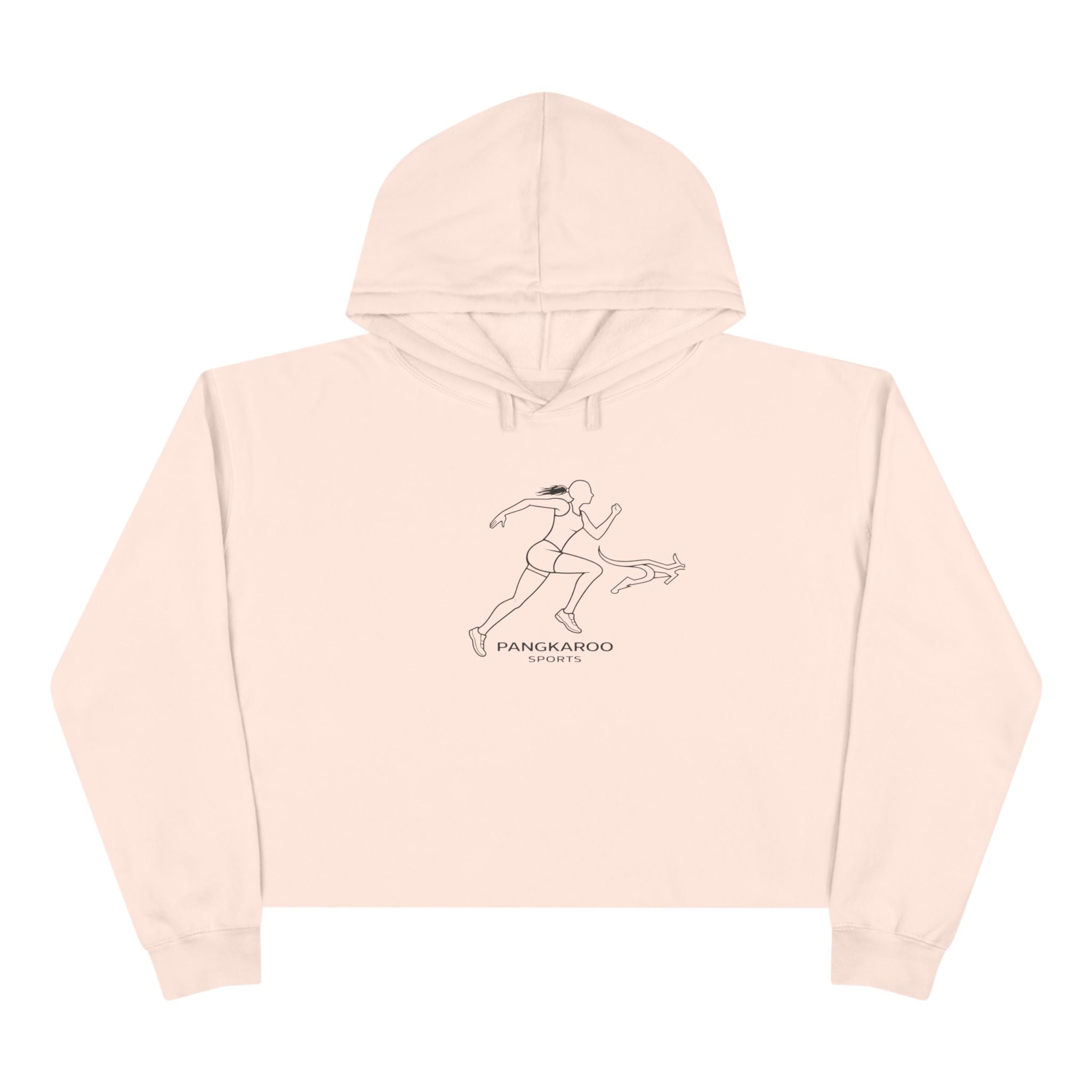 Crop Hoodie — Minimalist Pangkaroo Runner Graphic Crop Hoodie
