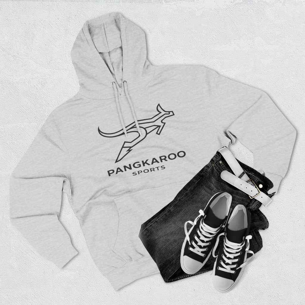 Pangkaroo Logo Hoodie — Minimalist Three-Panel Fleece Pullover