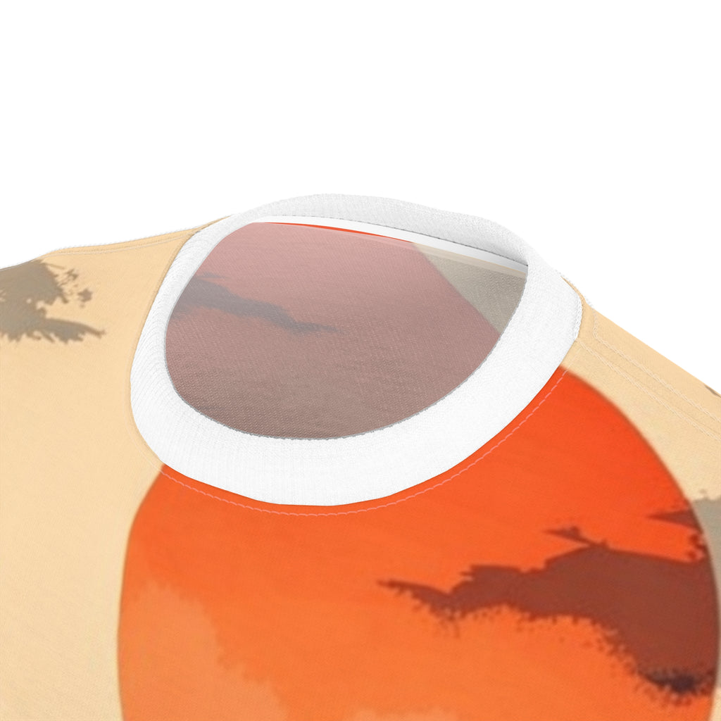 Golfer silhouette sunset Tee | All-over print golf scene