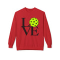 Pickleball Love Crewneck Sweatshirt — Neon Ball Graphic
