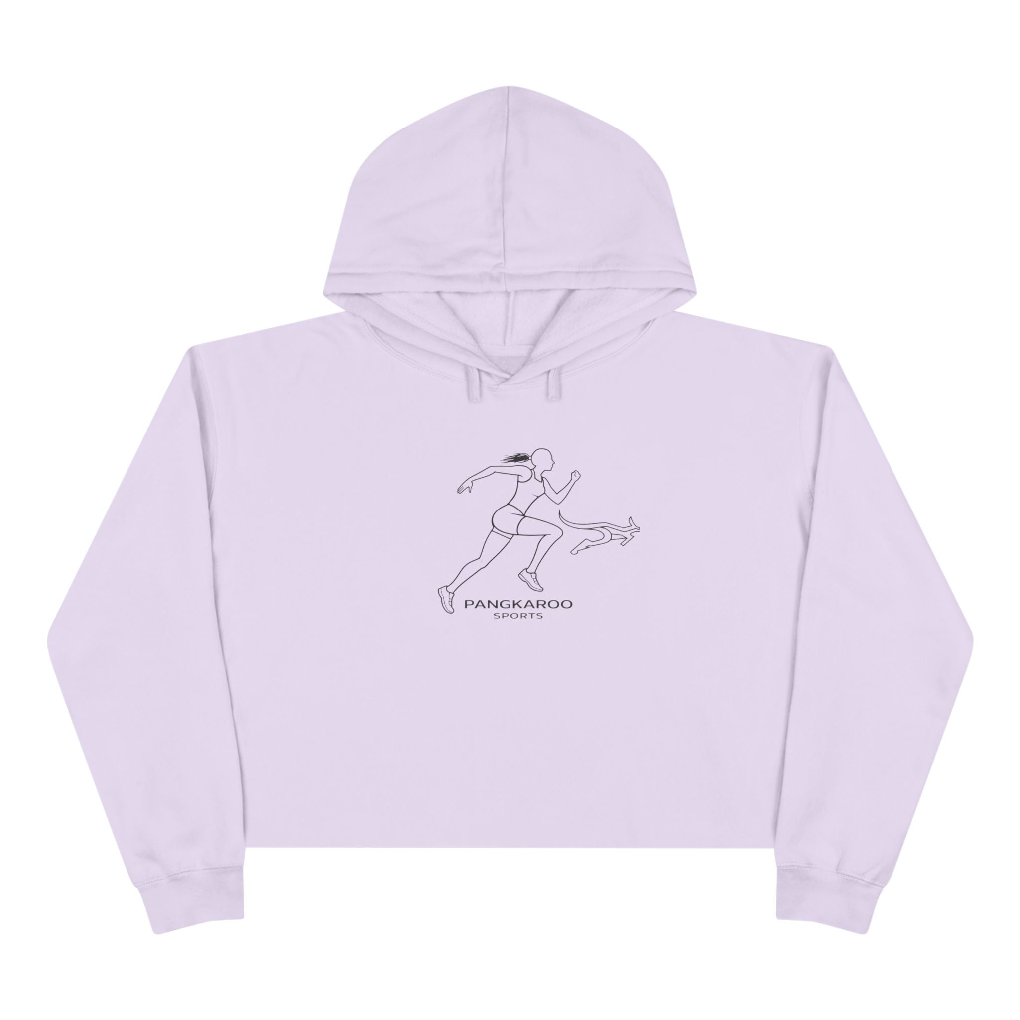 Crop Hoodie — Minimalist Pangkaroo Runner Graphic Crop Hoodie