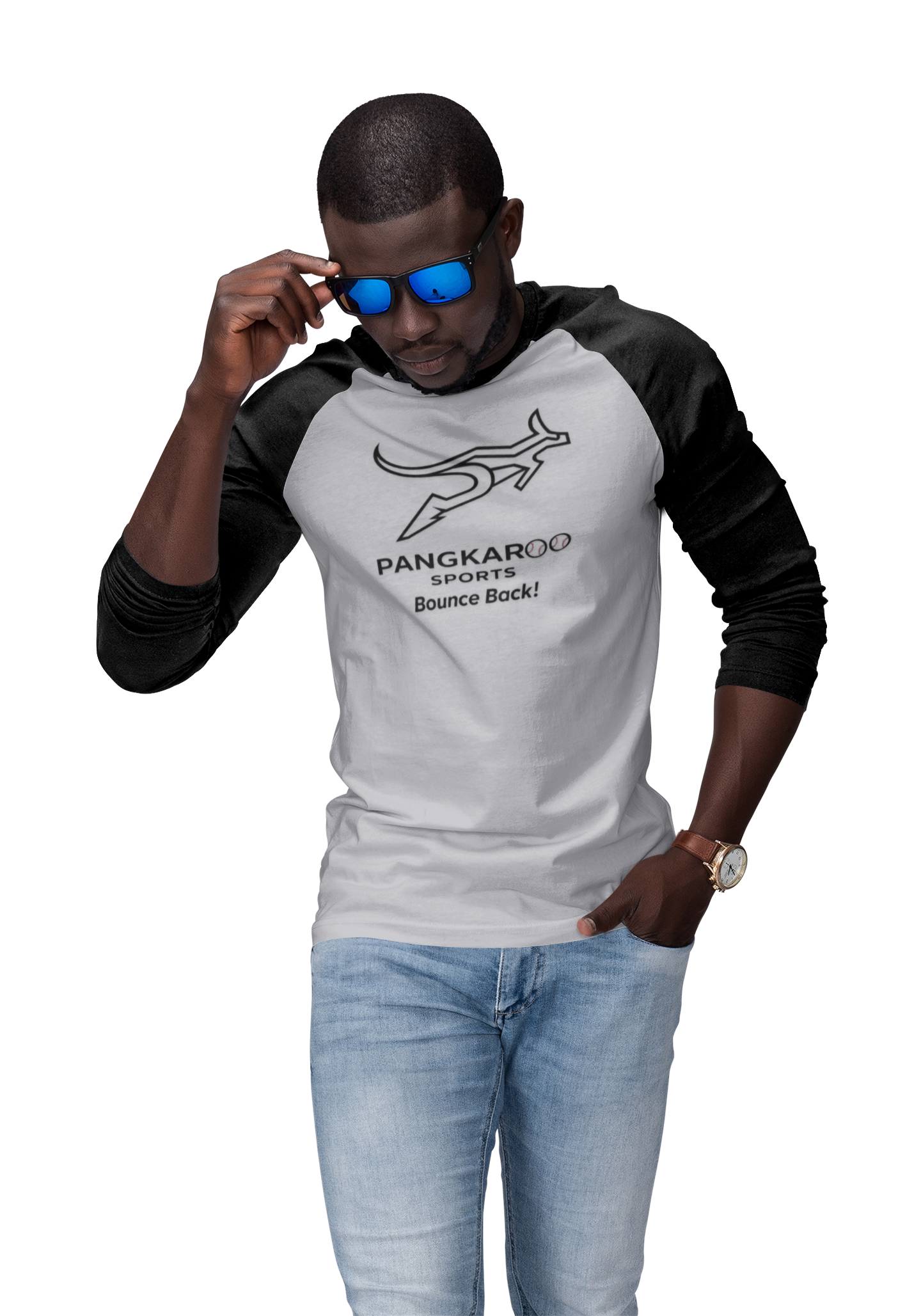 Pangkaroo sports Unisex Tri-Blend 3\4 Raglan Tee