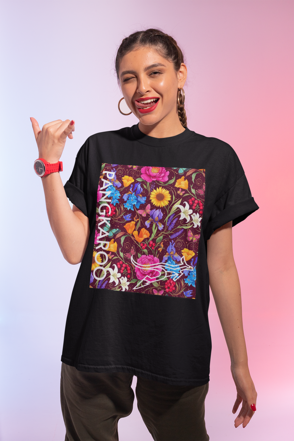 Floral Pangkaroo Artwork T-Shirt