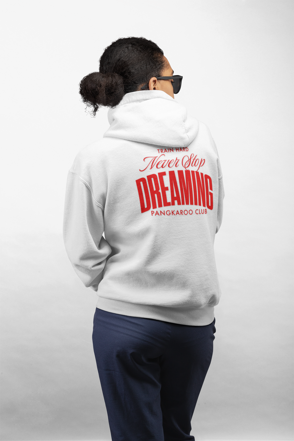 Never Stop Dreaming Hoodie — Inspirational Graphic Hooded Sweatshirt