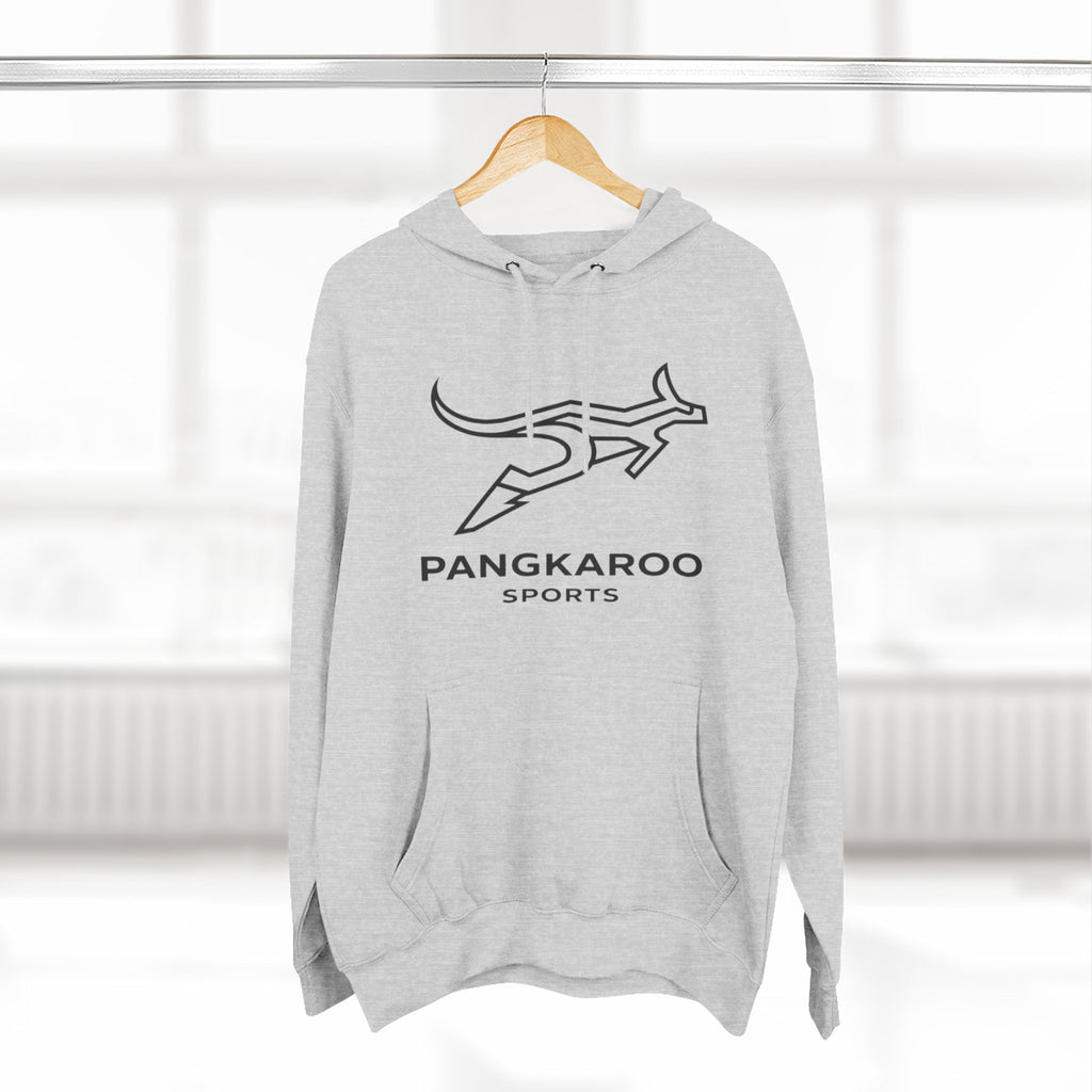 Pangkaroo Logo Hoodie — Minimalist Three-Panel Fleece Pullover