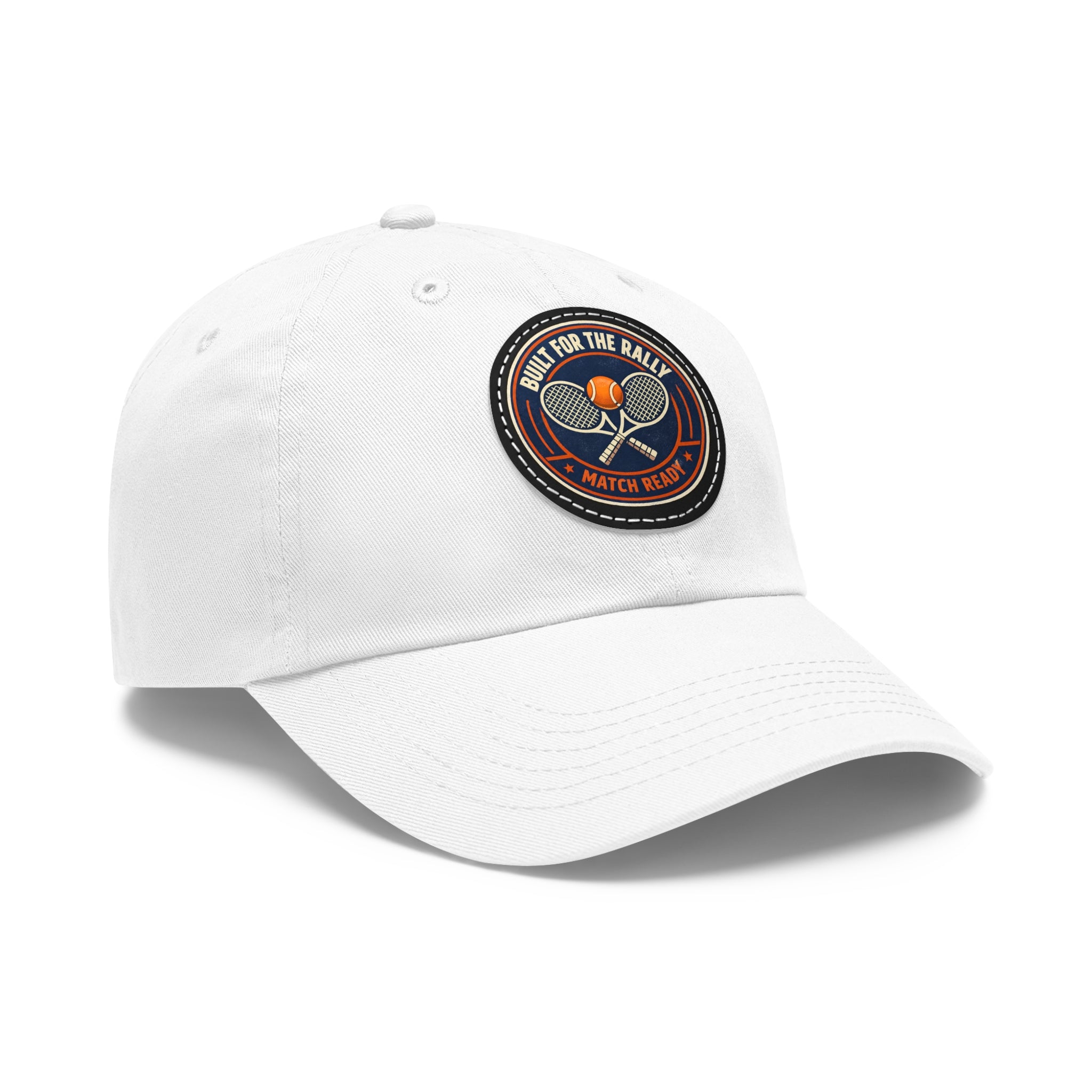 Tennis Dad Hat — "Built for the Rally" Leather Patch Cap