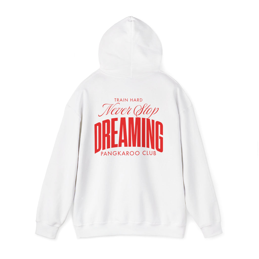 Never Stop Dreaming Hoodie — Inspirational Graphic Hooded Sweatshirt
