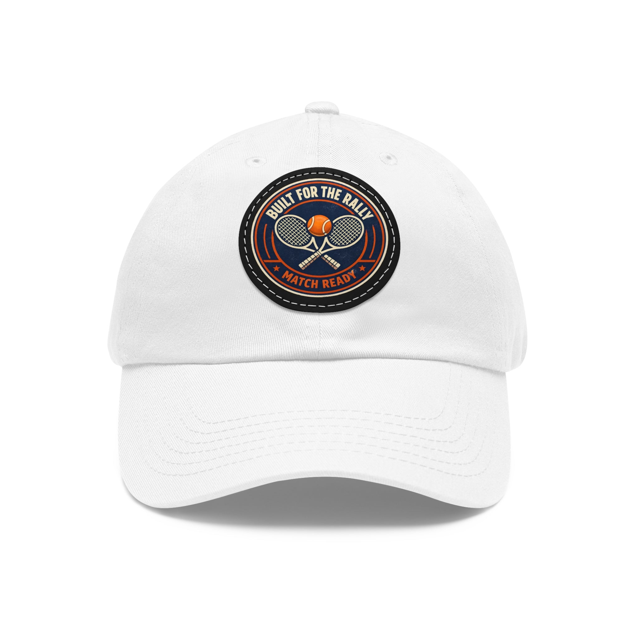 Tennis Dad Hat — "Built for the Rally" Leather Patch Cap