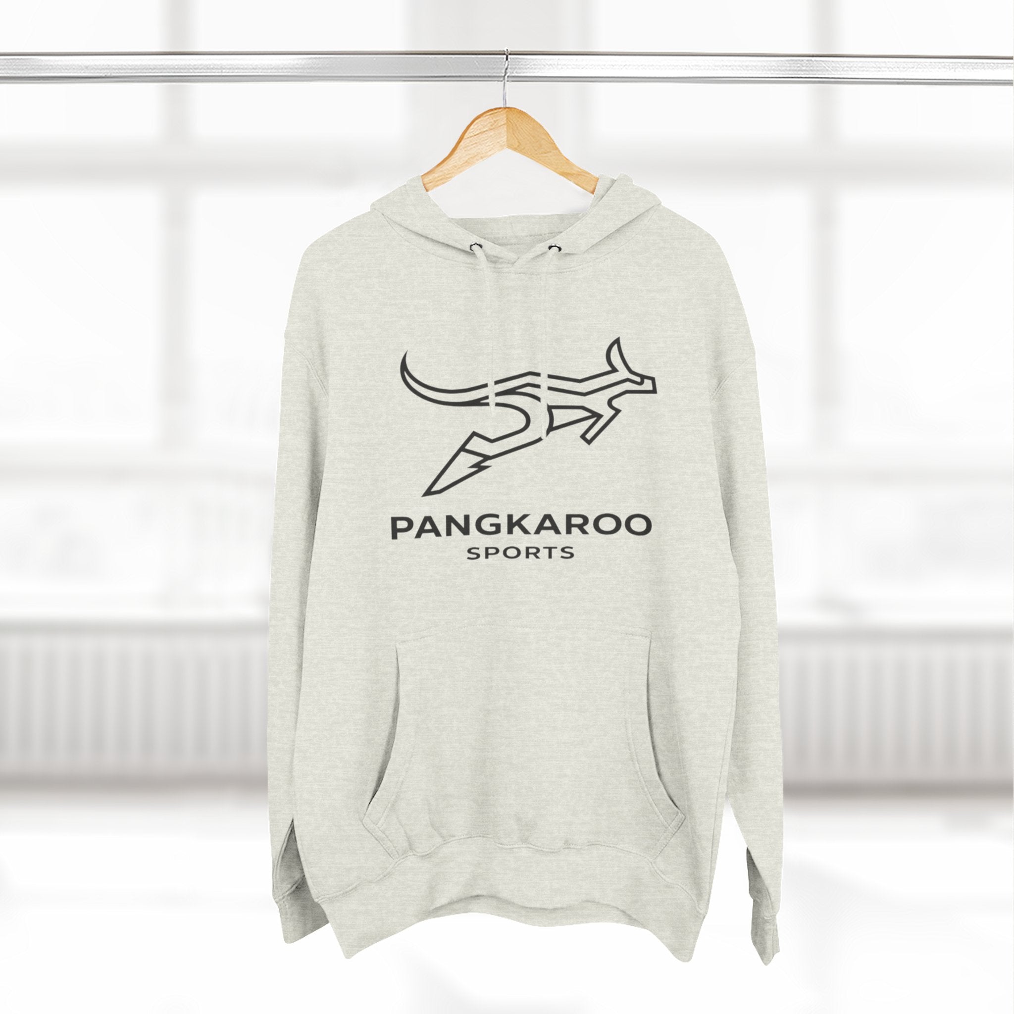 Pangkaroo Logo Hoodie — Minimalist Three-Panel Fleece Pullover